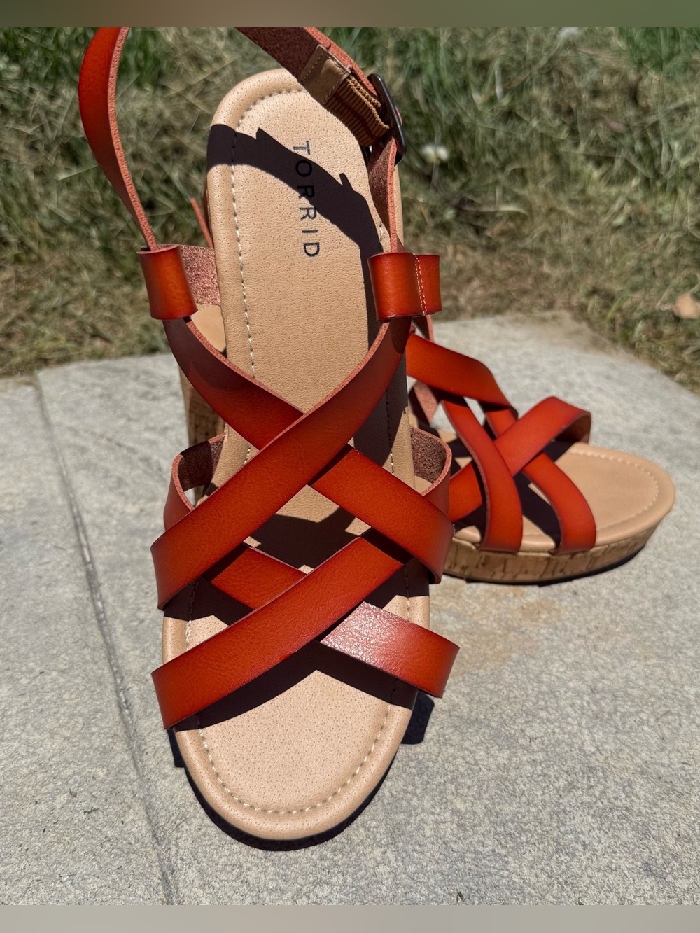 Torrid Strappy Wedge Sandals Size 12 Wide